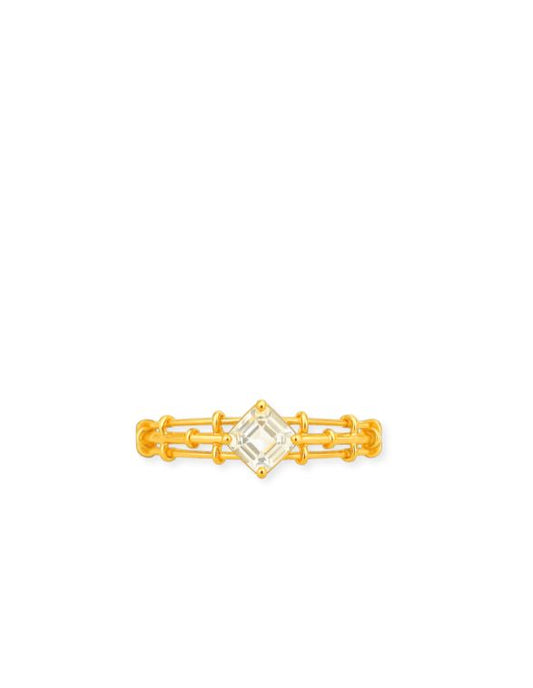 Aquamarine Lattice Ring